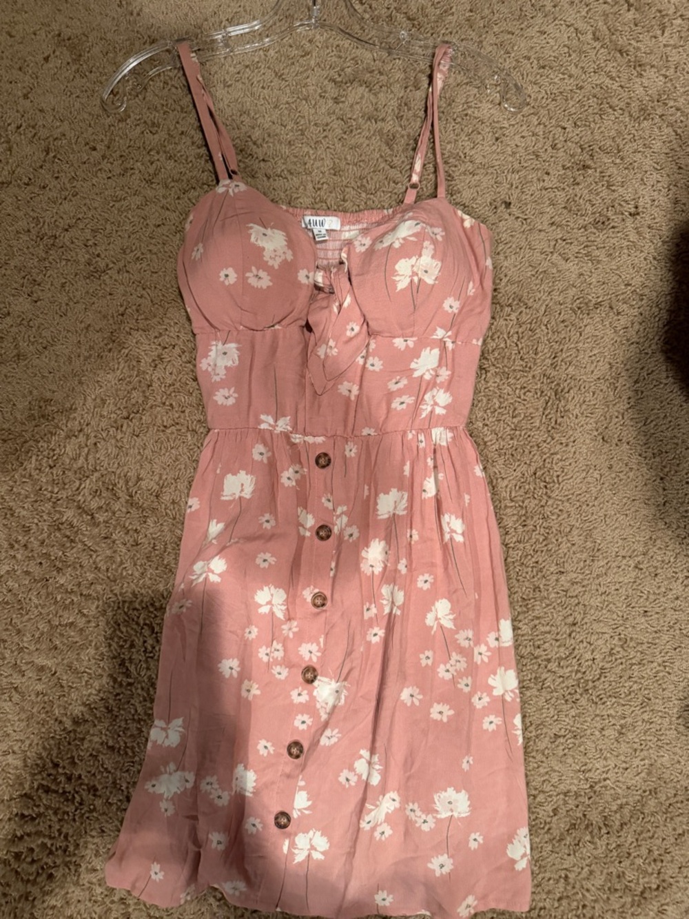 AUW Pink Floral Midi Dress